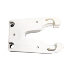 Garra para cone BT 30 branca com detalhes metálicos, acessório industrial