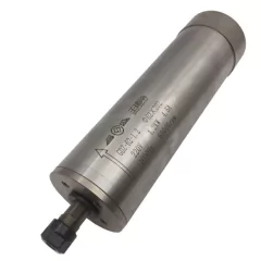 Motor spindle refrigerado a água de 1.2KW (1,63CV), com pinça ER11 e rotação 60000 RPM. Ideal para usinagem CNC, fresamento de precisão, e outros processos de usinagem em alta rotação.