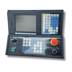 Comando CNC de 2 eixos para torno CNC com sub-painel, apresentando tela e diversos botões de controle.