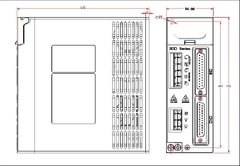 Desenho técnico de um motor servo 400W 1.27N.m, mostrando dimensões e conexões do modelo SDD.