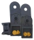 Kit de ponteira 35x75 R300 para esteira porta cabos, composto por peças de nylon e acessórios.