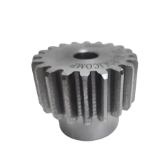 Engrenagem dente reto módulo 2.5 com 20 dentes, fabricada em aço 1045, ideal para sistemas mecânicos.