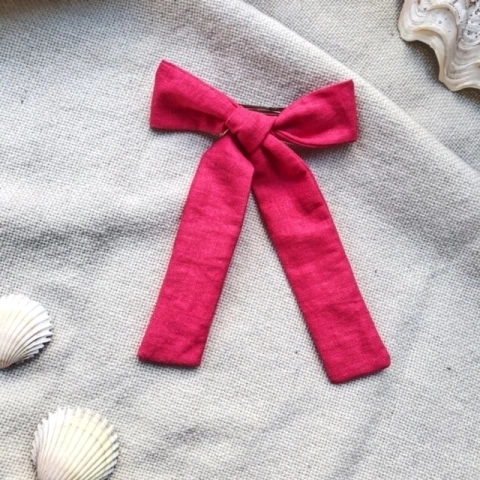 Hebilla moño Lino Fucsia