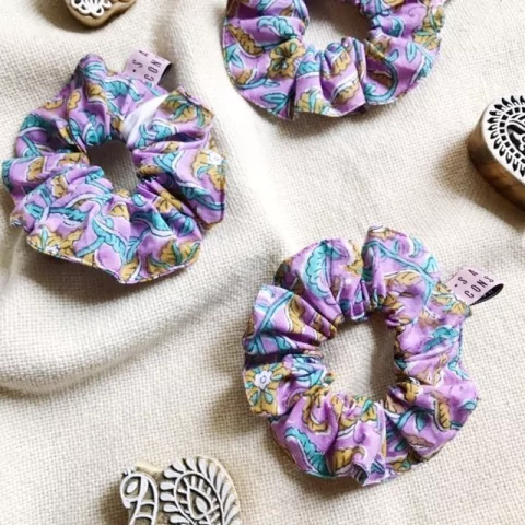 Scrunchie Block Print Violeta