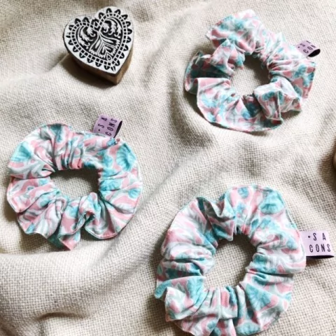 Scrunchie Block Print Pastel