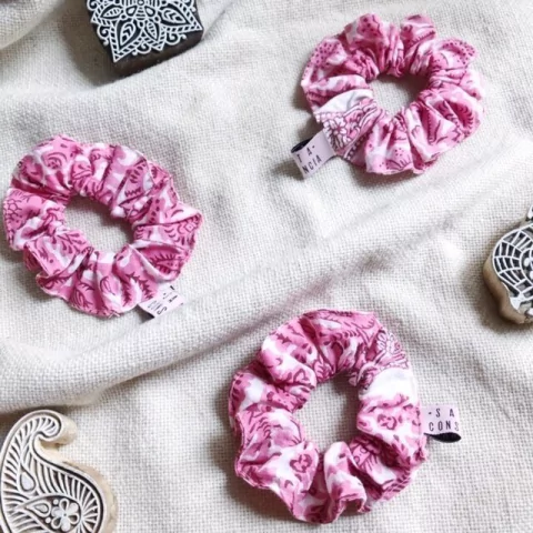 Scrunchie Block Print Hindi