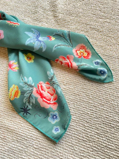 Pañuelo Oaxaca verde 48x48 - Santa Constancia