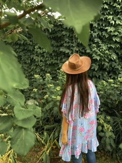 Kimono Florecer Celeste - comprar online