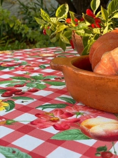 Mantel Frutas Rojo 1,45 x 1 m