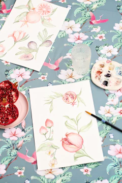 Mantel Jazmines Gris 1,45 x 1,2 m - comprar online