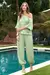 CONJ. VISCOSE BLUSA GOLA ASSIMETRICA CALÇA ALADIM C/ PUNHO