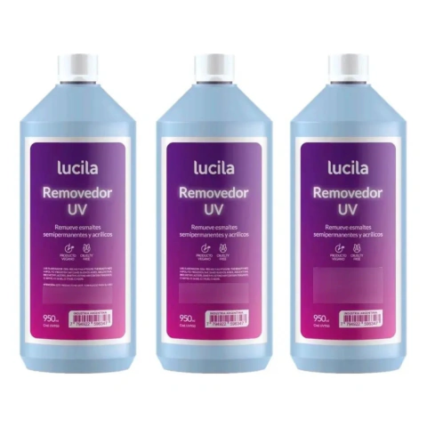 Removedor Esmalte Semipermanente | Lucila Acetona | 950ml Pack 3