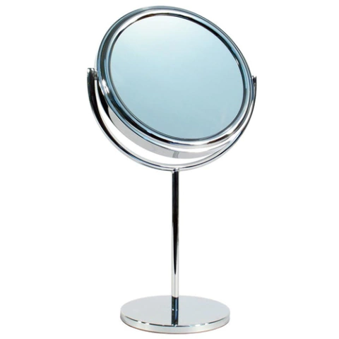 Espejo De Metal 17cm 7x Redondo Con Pie E7011 B