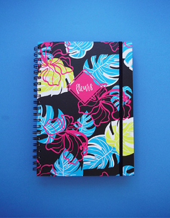 Cuaderno Fleurs Negro A4