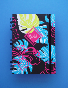 Cuaderno Fleurs Negro A5
