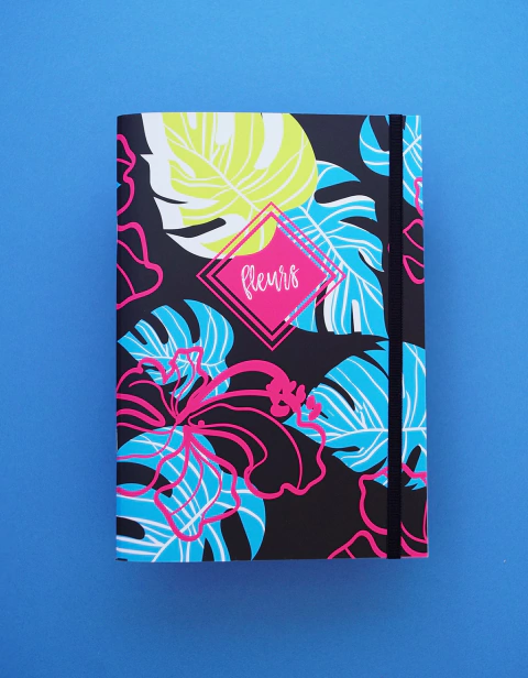 Libreta Fleurs Negro