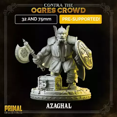 Azaghal, O Anão - Sem Pintura, Miniatura 3D Média Para RPG de Mesa - comprar online