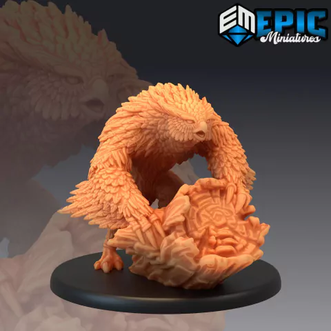 Urso Coruja - Sem Pintura, Miniatura 3D Grande Para Rpg de Mesa