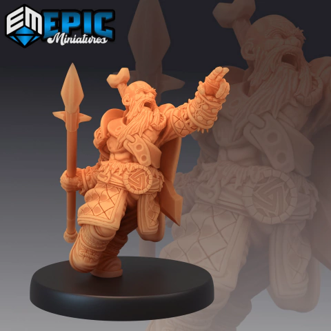 Soldado Anão com Lança - Sem Pintura, Miniatura 3D Média Para RPG de Mesa - comprar online