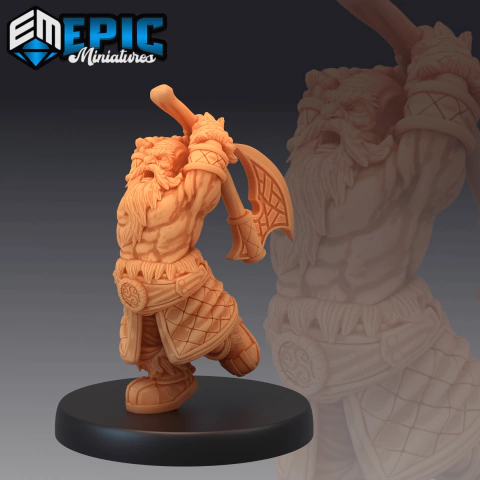 Anão Berserker Atacando - Sem Pintura, Miniatura 3D Média Para RPG de Mesa - comprar online