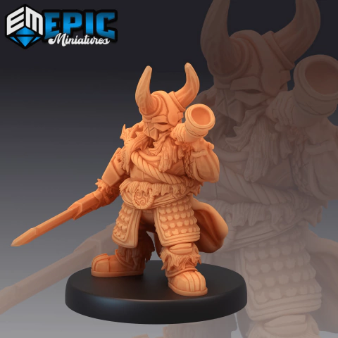 Soldado Anão com Trombeta - Sem Pintura, Miniatura 3D Média Para RPG de Mesa - comprar online