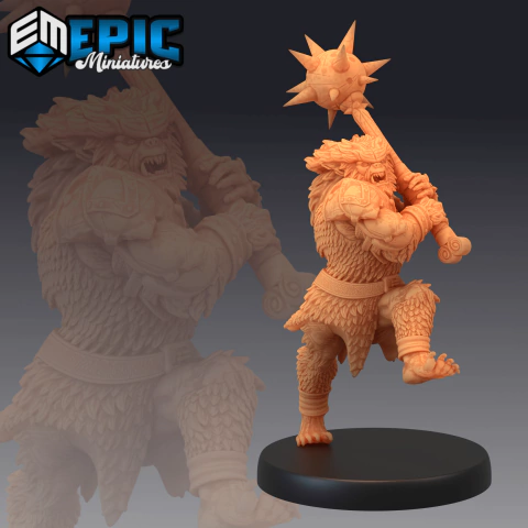 Bugbear Guerreiro - Sem Pintura, Miniatura 3D Média Para Rpg de Mesa