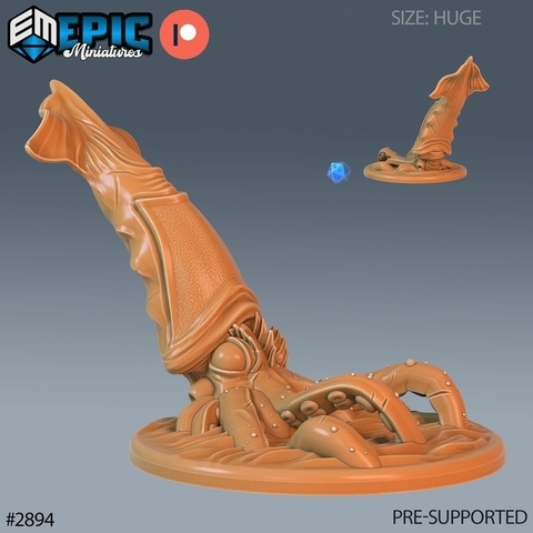 Lula Gigante Nadando - Sem Pintura, Miniatura 3D Enorme Para RPG de Mesa - comprar online