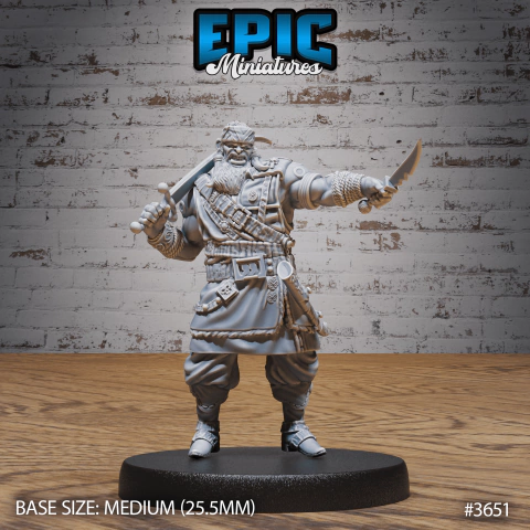 Bandido Costeiro - Sem Pintura, Miniatura 3D Média Para Rpg de Mesa
