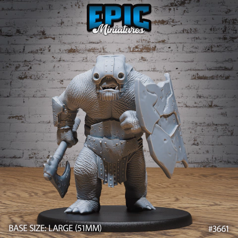 Troll Saqueador Andando - Sem Pintura, Miniatura 3D Grande Para RPG de Mesa
