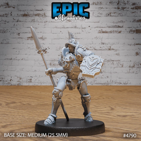 Gladiador Mecânico - Sem Pintura, Miniatura 3D Média Para Rpg de Mesa