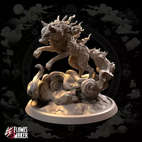Raiju - Sem Pintura, Miniatura 3D Grande Para Rpg de Mesa