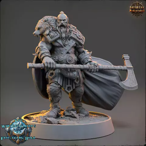 Bjorn, O Conquistador - Sem Pintura, Miniatura 3D Médio Para Rpg de Mesa
