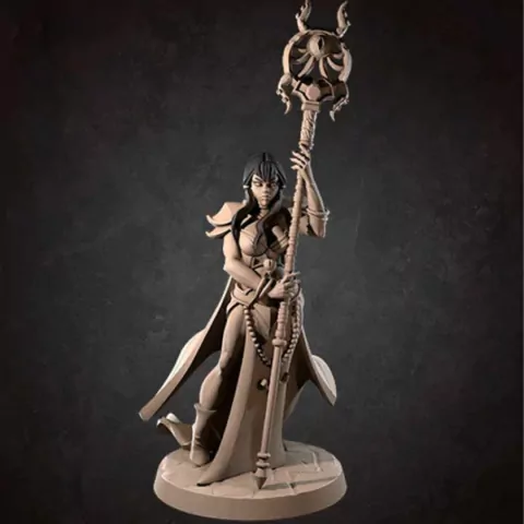 Luna, Cultista Superior - Sem Pintura, Miniatura 3D Médio Para Rpg de Mesa