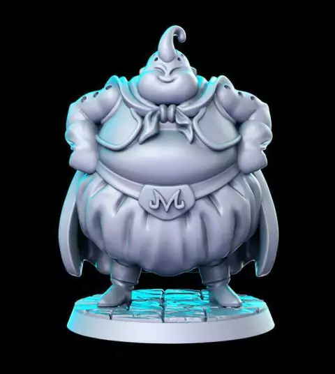 Majin Boo - Sem Pintura, Miniatura 3D Média Para Rpg de Mesa