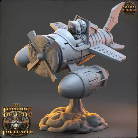 Piloto Horst Stauffer no Bombardeiro Blue Gryphon - Sem Pintura, Miniatura 3D Enorme Para Rpg de Mesa