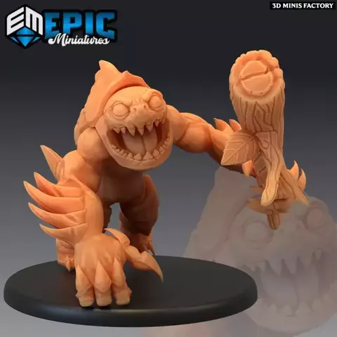 Abominação do Pantano com Porrete - Sem Pintura, Miniatura 3D Grande Para Rpg de Mesa - comprar online