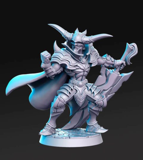 Garland, Cavaleiro do Chaos - Sem Pintura, Miniatura 3D Média Para Rpg de Mesa