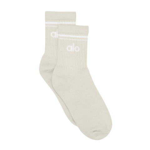 Alo Yoga - Bone white | Unisex Half-Crew Thorwback Sock