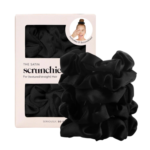 Kitsch - Black | Satin Sleep Scrunchies