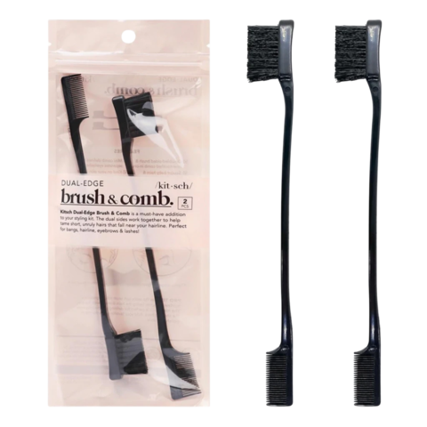 Kitsch - Black | Dual-Edge Brush & Comb