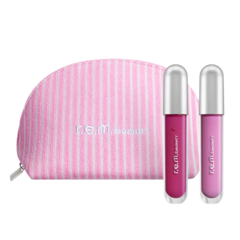 r.e.m. beauty - shade - essential drip | sippin' pretty glossy balm duo
