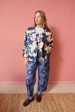 Bomber Ana Cow Print Blue