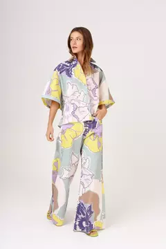 Camisa Bentos Poppy Flower Aqua en internet