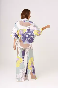 Camisa Bentos Poppy Flower Aqua - Stivali