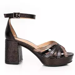 Sandalias altas negro metalizado Alelí en internet