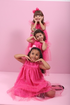Vestido Clarissa estrelas pink - LELE PETIT