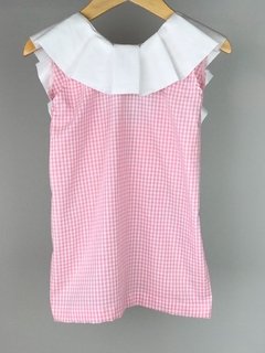 Vestido Ciça - xadrez rosa