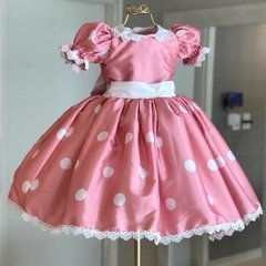 VESTIDO INSPIRAÇÃO MINNIE POÁ ROSÊ