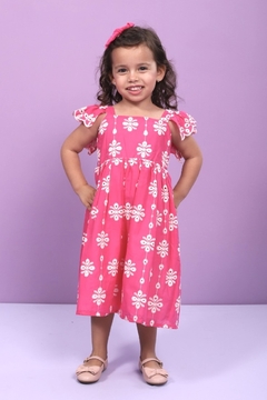 Vestido Kamilla bordado pink