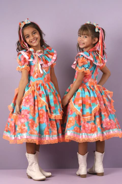 (pronta entrega) Vestido Junino Avental Xadrez Pop - comprar online